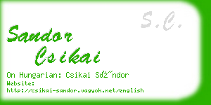 sandor csikai business card